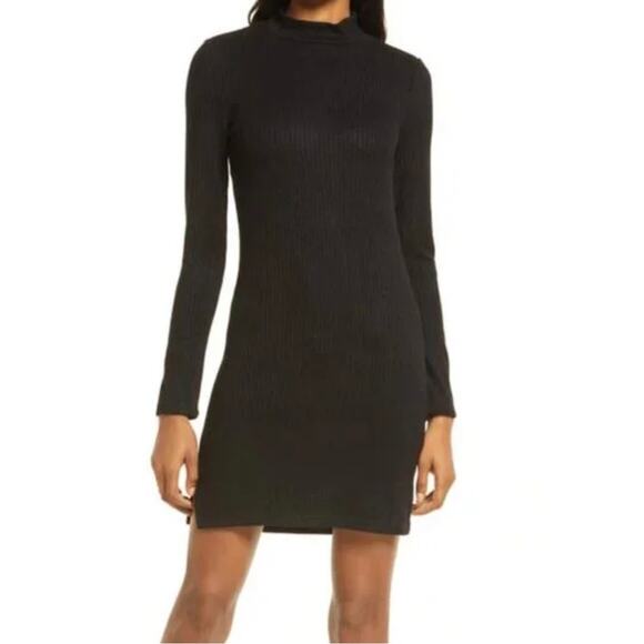 BB DAKOTA BY STEVE MADDEN Ribbed Talking Body Long Sleeve Sweater Dress Med $80 - Picture 1 of 7